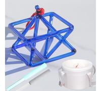 GINNNJFY Chakra otticamente Indaco Cristallo di Quarzo Piramide cantante Mokaba Merkaba for la Meditazione di guarigione del Suono, Regalo Yoga for la Preghiera(5 inch+Bag)