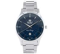 Gino Rossi - S8886B - Orologio da Polso al Quarzo Analogico Moda Uomo, Cinturino in Metallo, Impermeabile WR50 (Cinturino: argento/indice: argento/quadrante: blu navy)