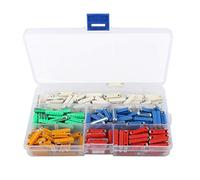 Gino - Set di 200 fusibili continentali di ricambio, tipo Torpedo, con scatola in plastica, 5A, 8A, 10A, 16A, 25A, per auto europee classiche e vintage