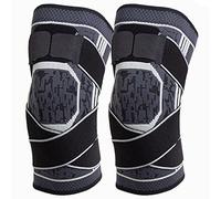 Ginocchiera a Compressione,2 Pezzi,Antiscivolo, Con Cinghia Regolabile a Pressione, Giunto Per Ginocchio, Per Sport O Sollievo Dal Dolore Al Ginocchio,uomo Donne Tutore Ginocchio (L,White)