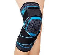 Ginocchiera a Compressione,2 Pezzi,Antiscivolo, Con Cinghia Regolabile a Pressione, Giunto Per Ginocchio, Per Sport O Sollievo Dal Dolore Al Ginocchio,uomo Donne Tutore Ginocchio (XL,Blue)