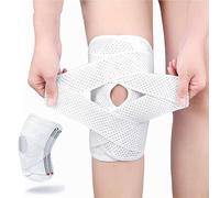 Ginocchiera con stabilizzatori laterali, supporto professionale per compressione del ginocchio,ginocchiera regolabile con cuscinetto rotulea, sollievo dal dolore per artrite acl M ianco, XL)