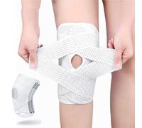 Ginocchiera con stabilizzatori laterali, supporto professionale per compressione del ginocchio,ginocchiera regolabile con cuscinetto rotulea, sollievo dal dolore per artrite acl M ianco, L)