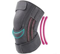 Ginocchiera in neoprene con stabilizzatore a molla per sport (grigio scuro rosa)