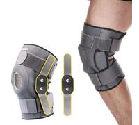 Ginocchiera incernierata Supporto per ginocchio rotuleo aperto con doppi stabilizzatori laterali in metallo per strappo di menisco, artrite, sollievo dal dolore al tendine