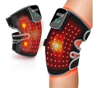 Ginocchiera massaggiante per terapia della luce rossa, regolatore ricaricabile wireless, 660 nm e 850 nm, dispositivo riscaldato per ginocchio/articolazione/gomiti/spalle