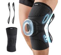 Ginocchiera Ortopedica con Supporti Rimovibili - Stabilizzatori Laterali Magnetici, Cuscinetto in Gel Rotuleo, Tutore Ginocchio a Compressione, Antiscivolo, per Sport, Palestra, Corsa e Recupero