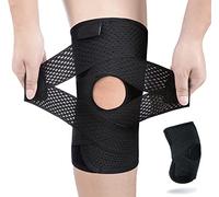 Ginocchiera per dolore al ginocchio, supporto per ginocchio a compressione con stabilizzatori laterali per donne e uomini, ginocchiera per alleviare lo strappo del menisco, corsa, allenamento (nero)