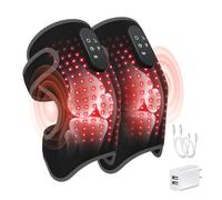 Ginocchiera per terapia con luce rossa e vibrazioni, 660 nm e 850 nm, terapia della luce infrarossa vicina, massaggiatore riscaldato per alleviare il dolore, un paio di ginocchiere, cuscinetto