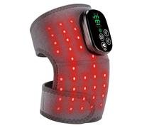 Ginocchiera per terapia con luce rossa, massaggio al ginocchio per alleviare il dolore, 660 nm e 850 nm, controller wireless ricaricabile, cuscinetto riscaldato con luce infrarossa per alleviare il