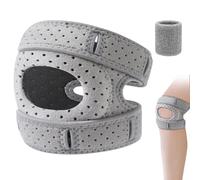 Ginocchiera regolabile per uomo e donna - Ginocchiera per artrosi e dolore al ginocchio - Supporto rotula e supporto per ginocchio per sport e uso quotidiano (grigio, bambini XS)