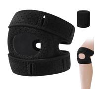 Ginocchiera regolabile per uomo e donna - Ginocchiera per artrosi e dolore al ginocchio - Supporto rotula e supporto per ginocchio per sport e uso quotidiano (nero, bambini XS)