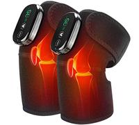 Ginocchiera riscaldata massaggiante riscaldata, 2 cuscinetti riscaldanti per ginocchio, 3 intensità e temperatura regolabili, fascia riscaldante per ginocchia/gomiti/spalle relax