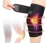 Ginocchiera riscaldata, massaggiatore regolabile per ginocchio riscaldante e vibrazioni, per artrite, sollievo dal dolore al ginocchio, ginocchiera massaggiante con cavo USB (senza batteria)