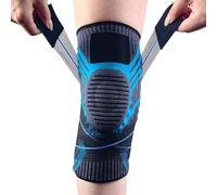 Ginocchiera Sportiva Elastica,Tutore per Ginocchio Regolabile,Compressione Tutore per il Ginocchio Antiscivolo,per stabilizza l'articolazione e i muscoli,un sollievo dal dolore della rotula(Blu,S)