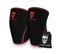 Ginocchiere (1 paio) con borsa da palestra, ginocchiera e tutore a compressione per squat, fitness, sollevamento pesi e powerlifting, paio di maniche da 7 mm, per uomini e donne