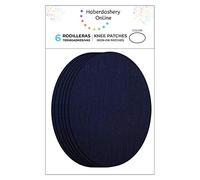 Ginocchiere adesive per bambini - 6 toppe termoadesive Blu marino chiaro da stirare su pantaloni, giacche e cappotti, resistenti a lavatrice e asciugatrice, 10,5 x 8 cm