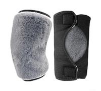 Ginocchiere con spessa fodera in pile per uso freddo, struttura in poliestere a doppio strato e chiusura adesiva robusta (grigio)