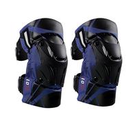 Ginocchiere da moto 2 pezzi, ginocchiere per MTB con guscio robusto e morbida imbottitura, regolabili per motociclisti da 40 a 90 kg, protezione per il ciclismo,Blue 2-One Size