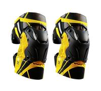 Ginocchiere da moto 2 pezzi, ginocchiere per MTB con guscio robusto e morbida imbottitura, regolabili per motociclisti da 40 a 90 kg, protezione per il ciclismo,Yellow 1-One Size