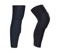 Ginocchiere esagonali a compressione, per tutti gli sport e il wrestling, misure per adulti e ragazzi, singole e coppie, colore nero, confezione da 2