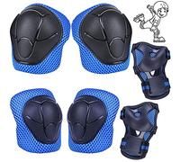 Ginocchiere Gomiti Polsiere Protettivo Set 6 Pezzi Set di Ginocchiere Protezioni Set per Bambini 6 in 1 Protezione Kit per Bambini per Skateboard in Linea, Ciclismo e Pattinaggio a Rotelle