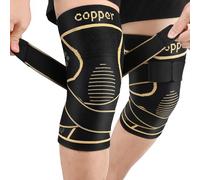 Ginocchiere in rame con cinturino per dolori al ginocchio per donne e uomini, sollievo dal dolore articolare, supporto per ginocchio per lavoro, corsa, sollevamento pesi