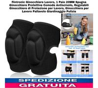 Ginocchiere Lavoro, 1 Paio 20MM Spugna Ginocchiere Protettive Comode Antiscivolo