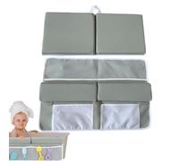 Ginocchiere per il bagno di neonati, per vasca da bagno, 2 gomitiere, morbido poggiapolsi per il ginocchio, per il bagno, per il ginocchio, lavabile, con 4 tasche organizer, per B
