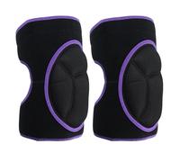 Ginocchiere per lavoro, ginocchiere protettive da giardino, antiscivolo, per evitare le collisioni, per donne e uomini, multifunzione, per giardinaggio, sport, pattinaggio (nero con bordo viola)
