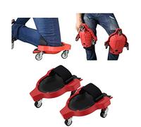 Ginocchiere per rollare le ginocchiere, 2 pezzi, per risparmiare lavoro, con rotella e cinghia regolabile, per posare piastrelle per pavimenti, risparmio di lavoro (rosso)