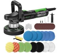 Ginour Lucidatrice Rotorbitale 1000W per auto, 6 velocità regolabili (2000-6400 OPM), lucidatrice auto con impugnatura a D e maniglia laterale, platorello da 150 mm / 6 pollici