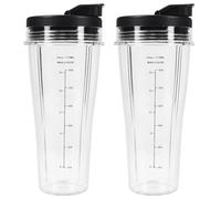 GINOYA Parti di ricambio per frullatore Ninja BN750UK BN800UK BN495UK CB350UK CB150UK CB100UK, 2 tazze da 710 ml con maniche compatibili con frullatore Ninja