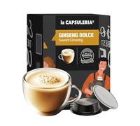 GINSENG DOLCE (128 Capsule) compatibili con Lavazza A Modo Mio, 8 box da 16 Capsule, senza glutine, cremoso e dolce, gusto avvolgente ed energizzante, ideale per una pausa rigenerante (La Capsuleria)