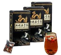 Ginseng Five Treasures Tea (Kidney Tea) - Liver and Kidney Care Tea - Zhu Gen Wu Bao Cha - Kidney Care Tea for Men,Increase Energy (3pcs)
