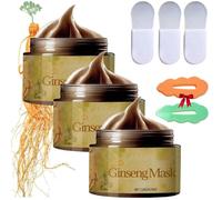 Ginseng Mask Korean,Ginseng Peel Off Face Mask,Herbal Refining Peel-Off Facial Mask Ginseng Korean Anti Aging,Pull-Off Blackhead Removal Mask Cream (3pcs)
