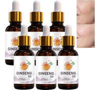 Ginseng, olio per il viso rassodante per rughe, linee sottili, nutre la pelle liscia, tonifica la pelle flaccida, tutti i tipi di pelle (6 pezzi)