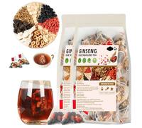Ginseng Six Treasure Tea,Formula ChineseTea,Organic Kidney Cleanse,ginseng & mulberry herbal tea,Natural Ingredients, turmeric kidney tea formula ginseng for Men & Women (40pcs/2bag)