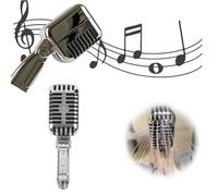 GINTBN Soffione Doccia con Microfono da Cantante - Doccia a Pioggia ad Alta Pressione con Testa a Forma di Microfono Portatile