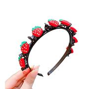 Gintdinpu Fascia per Capelli Intrecciata, cerchietti alla Moda con Doppia Frangia, cerchietti per Capelli, cerchietti per Bambini con Clip per Donna, Fascia per Capelli Intrecciata da Ragazza