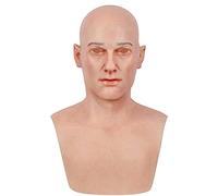 Gintdinpu Maschera da uomo vecchio - Maschera per il viso da uomo anziano, realistica, in lattice, maschera intera per Halloween, feste in costume, carnevale, cosplay