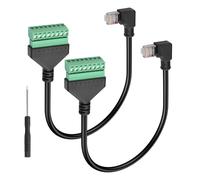 GINTOOYUN 2 cavi di prolunga Ethernet a vite Cat6e 90 gradi RJ45 maschio a 8 pin rimovibile terminal Ethernet per laptop, router, stampanti, ecc. (11,81 pollici) (piegare a destra)