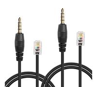 GINTOOYUN 2 cavi telefonici Cisco da RJ9 a jack audio da 3,5 mm, da RJ9 4P4C a jack audio maschio da 3,5 mm, cavo telefonico fisso Cisco per il fissaggio di set telefonici, auricolari, ecc