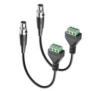 GINTOOYUN 2-PCS Mini XLR 3 pin a 3 poli cavo morsetto Mini XLR 3 pin femmina a 3 poli cavo per microscopio a morsetto rimovibile per fotocamere, microfoni, console di miscelazione, ecc. (stile 2)