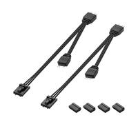 GINTOOYUN 2 Pezzi Cavo Splitter RGB per Ventole 4 Pin, Comandante Femmina a Due Connettori 5V 3 Pin RGB, Cavo di Conversione 1 a 2 per Splitter ARGB per Comandante CorEXT, Comandante Core, ecc. (12,4