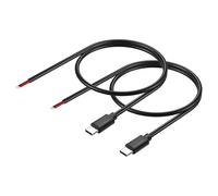 GINTOOYUN 2 pezzi da 0,5 m / 19,69 pollici USB C a 2 pin cavo di filo nudo 5 V/3 A USB tipo C spina maschio 2 pin cavo di alimentazione a estremità aperta (0,5 m)