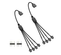 GINTOOYUN 2 pezzi da 1 a 4 argb Splitter Cable 5 V 3 pin femmina a 4 SM 3 pin femmina indirizzabile RGB Splitter Cable per striscia luminosa a LED, ventola argb 5 V etc(11,8 pollici)(stile 4)