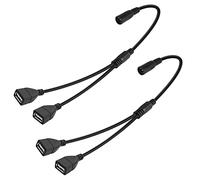 GINTOOYUN 2 pezzi DC5521 a USB Y splitter cavo di alimentazione DC5,5 mm x 2,1 mm femmina a doppia USB 2.0 femmina 20 AWG cavo di alimentazione per laptop, piccole ventole, stampanti, videocamere,