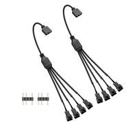 GINTOOYUN 2 pz Cavo Splitter argb da 1 a 4 5V 3 pin bus a 4 SM 3 pin maschio indirizzabile RGB Splitter Cable per striscia luminosa LED, ventilatore argb 5V ecc.(30 cm)(Stile 3)