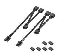 GINTOOYUN 2 x RGB Fan Splitter Cable 4 pin comando femmina a 3 5 V 3 pin RGB maschio convertitore Cavo 1 a 3 cavi argb Splitter per controllare corext e altri (14,96 pollici)(da 1 a 3)